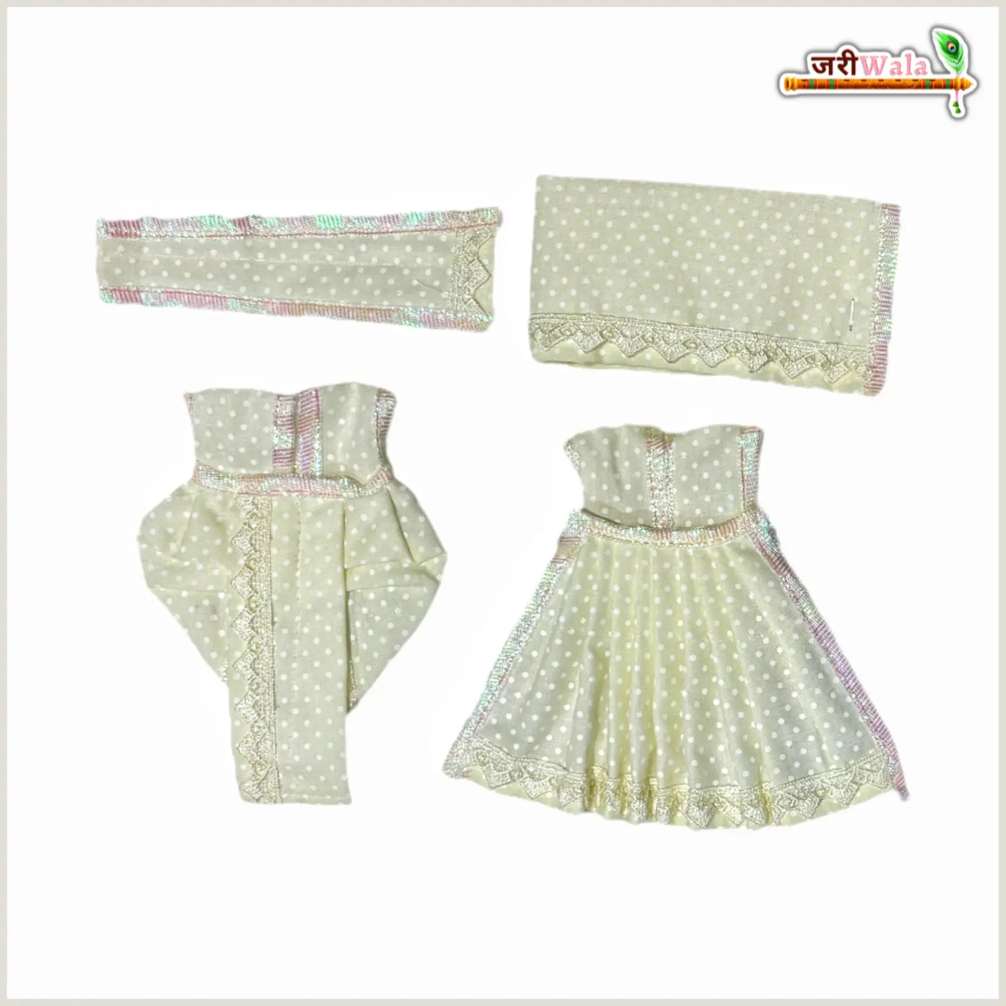 Coton Plain Dot Lemon Jugal Jodi Poshak