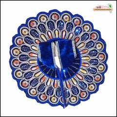 Shaneel Thread Sitara Moti Work Blue Laddu Gopal Poshak