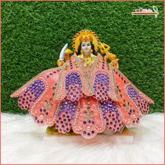 Cotton Moti Stone Work Orange Lehnga Patka