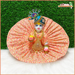 Coton Plain Peach Laddu Gopal Poshak