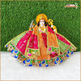 Blended Thread Lace Sitara Work Multicolor Lehnga Patka
