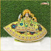 Cotton Thread Moti Jarkan Work Lemon Lehnga Patka