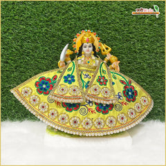 Cotton Thread Moti Jarkan Work Lemon Lehnga Patka