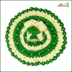 Woolen Fancy Green & Cream Poshak With Cap