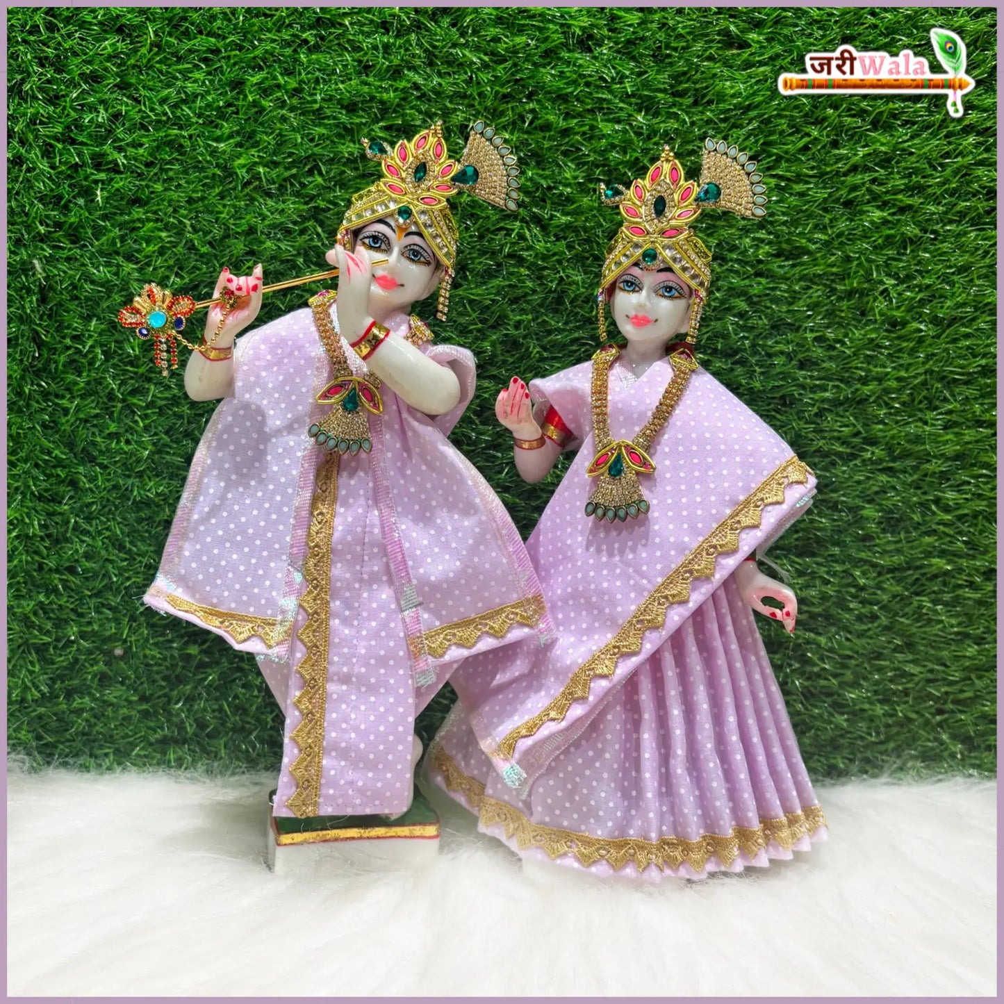 Coton Plain Dot Lavender Jugal Jodi Poshak