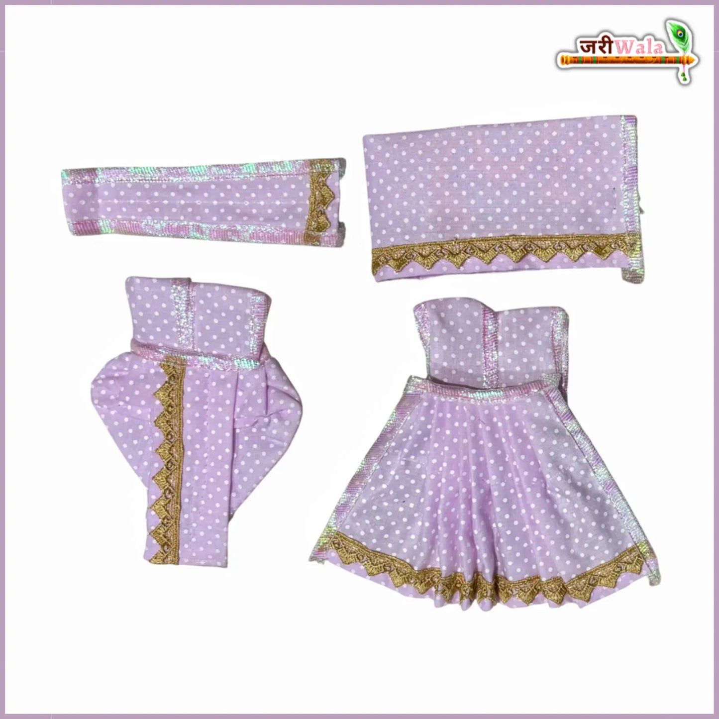 Coton Plain Dot Lavender Jugal Jodi Poshak