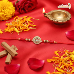 Fancy Handcrafted Metal Stone Multicolor Rakhi