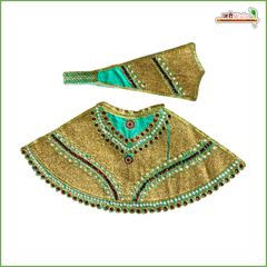 Cotton Thread Moti Stone Work Sea Green Lehnga Patka