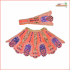 Cotton Moti Stone Work Orange Lehnga Patka