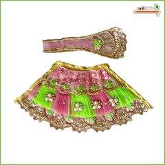 Blended Frill Net Cutdana Sitara Work Multicolor Lehnga Patka