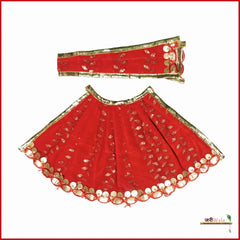 Blended Thread Sitara Work Red Lehnga Patka