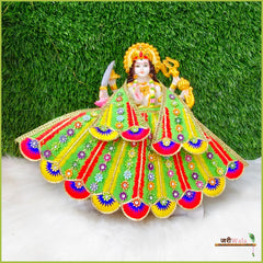 Blended Thread Lace Work Green Lehnga Patka