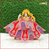 Cotton Moti Stone Work Red Lehnga Patka