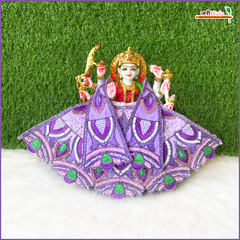 Cotton Thread Moti Cutdana Work Lavender Lehnga Patka