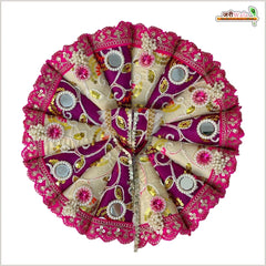 Blended Cone Thread Sitara Work Multicolor Laddu Gopal Poshak With Pagdi
