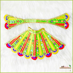 Blended Thread Lace Work Green Lehnga Patka