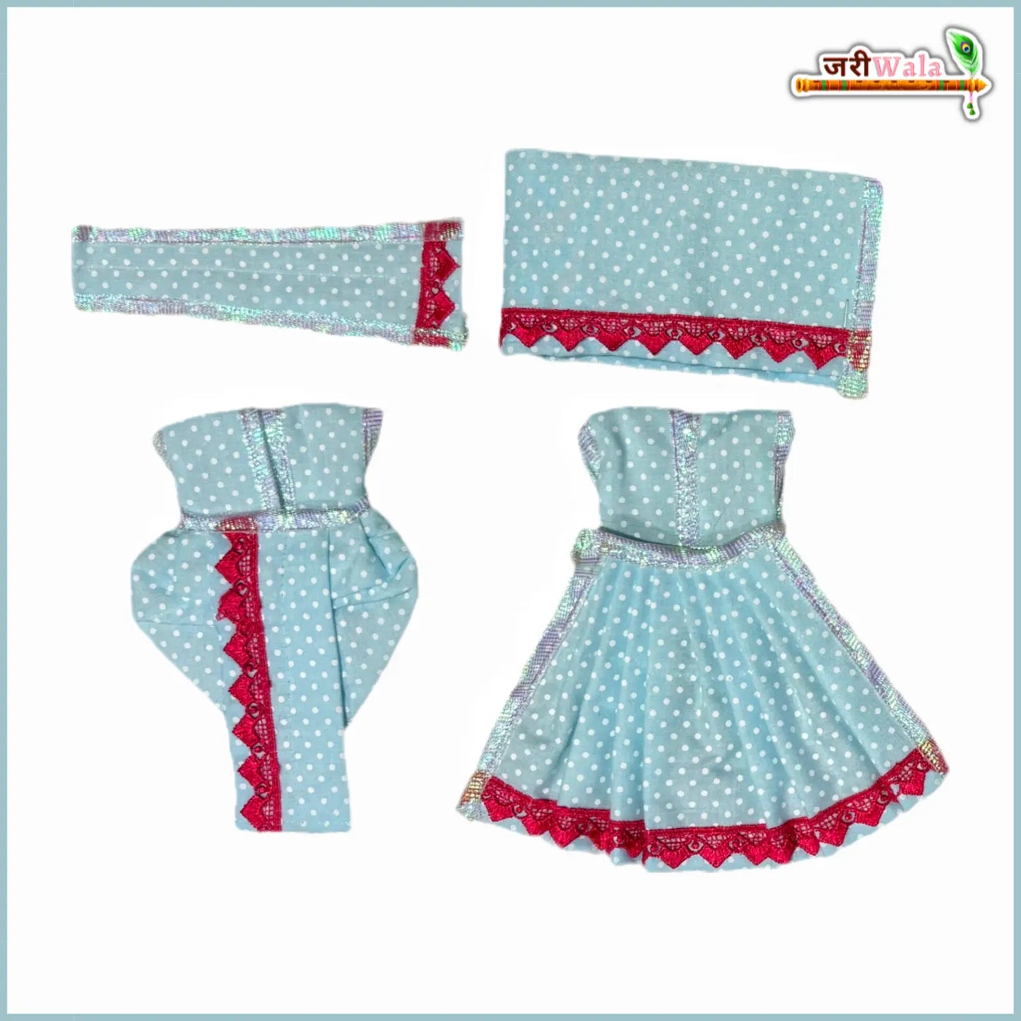 Coton Plain Dot Light Blue Jugal Jodi Poshak