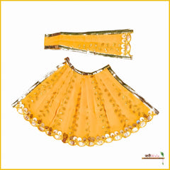 Blended Thread Sitara Work Yellow Lehnga Patka