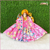 Holi Special Cotton Floral Print Baby Pink (Multicolor) Lehnga Patka