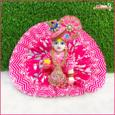Cotton Leaf Print Fuchsia Pink Laddu Gopal Poshak