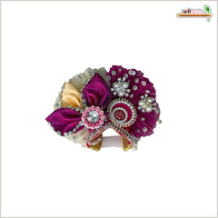 Blended Cone Thread Sitara Work Multicolor Laddu Gopal Poshak With Pagdi
