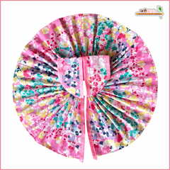 Holi Special Cotton Floral Print Baby Pink (Multicolor) Laddu Gopal Poshak