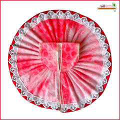 Blended Thread Lace Work Red Laddu Gopal Poshak