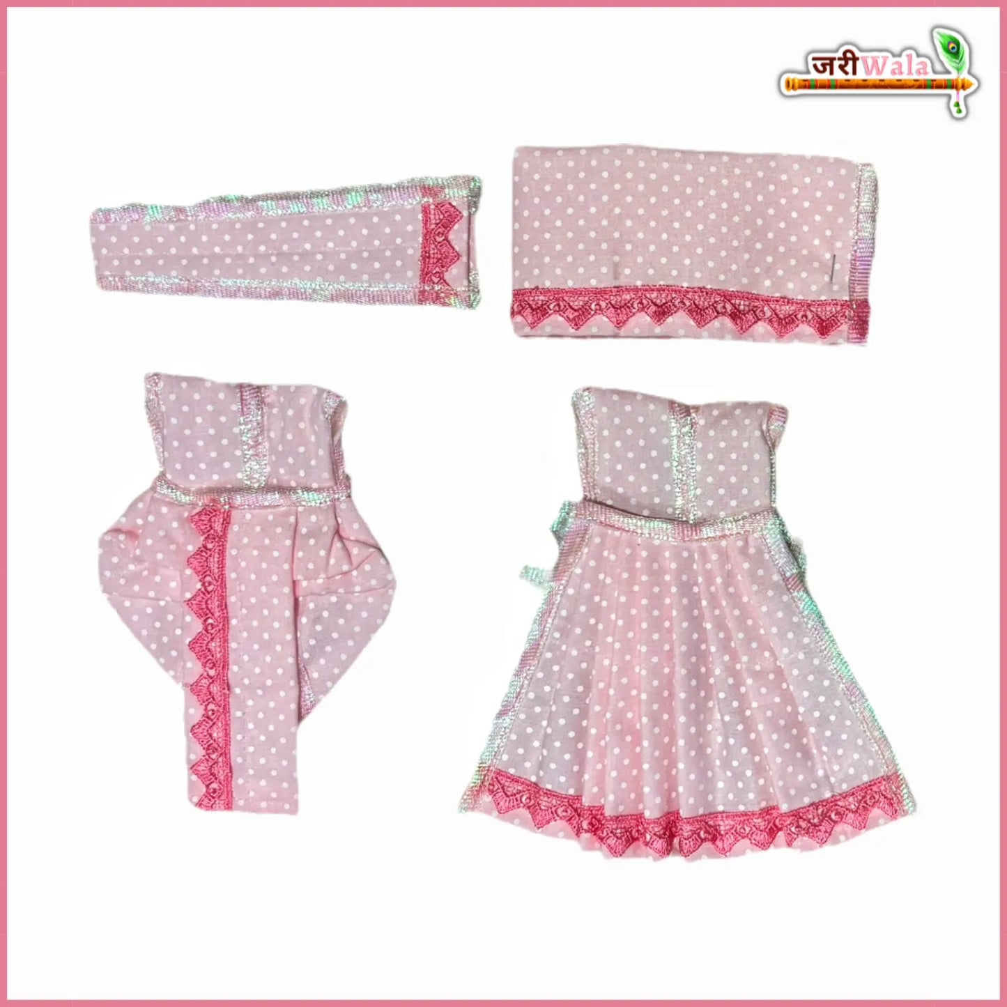 Coton Plain Dot Baby Pink Jugal Jodi Poshak