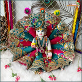 Blended Cone Thread Sitara Work Multicolor Laddu Gopal Poshak