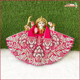 Blended Moti Dabka Sitara Heavy Work Dark Maroon Lehnga Patka