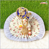 Blended Cotton Thread Work Lavender Laddu Gopal Poshak