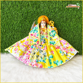 Holi Special Cotton Floral Print Yellow (Multicolor) Lehnga Patka