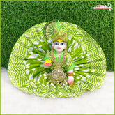 Cotton Leaf Print Green Laddu Gopal Poshak