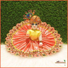 Blended Lace Jarkan Work Gajri Laddu Poshak With Patka