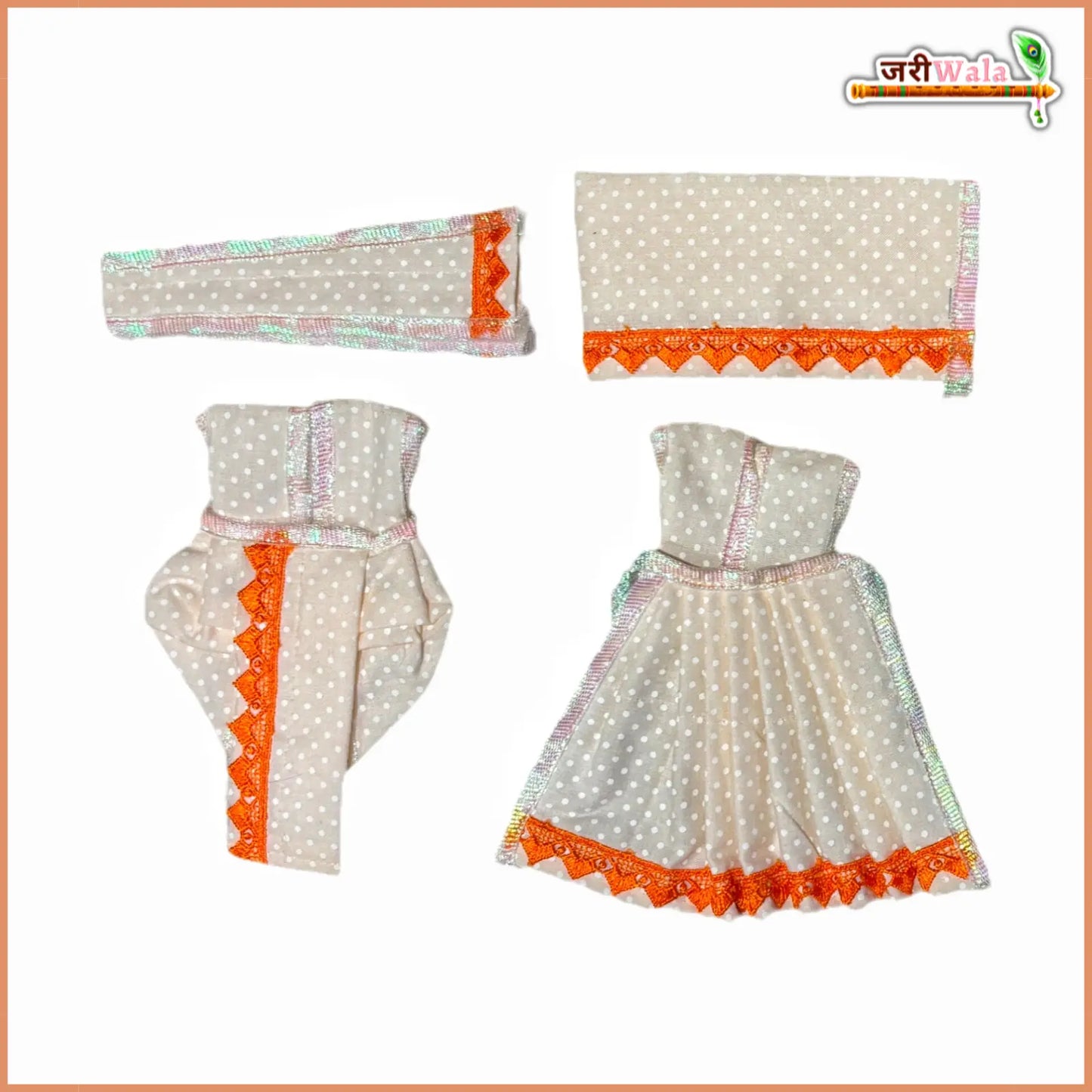 Coton Plain Dot Peach Jugal Jodi Poshak
