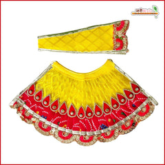 Cotton Bandhej Sitara Jarkan Stone Booti Work Lehnga Patka