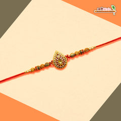 Fancy Handcrafted Metal Moti Jarkan Rakhi
