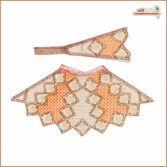 Cotton Thread Moti Cutdana Work Peach Lehnga Patka