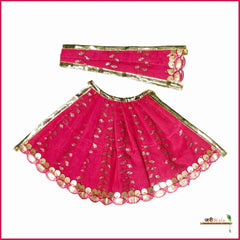 Blended Thread Sitara Work Magenta Lehnga Patka