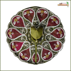 Blended Frill Thread Sitara Moti Work Multicolor Laddu Gopal Poshak With Pagdi