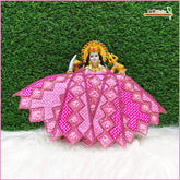 Cotton Thread Moti Cutdana Work Baby Pink Lehnga Patka