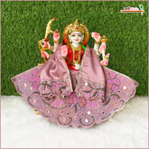 Blended Dabka Thread Sitara Mirror Heavy Work Light Voilet Lehnga Patka