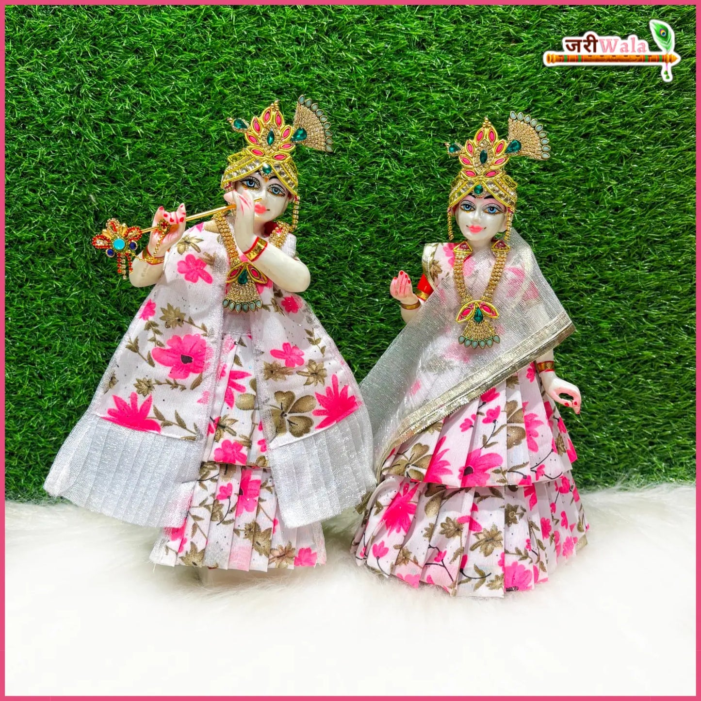 Cotton Frill Floral Print Jugal Jodi Poshak
