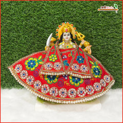 Cotton Thread Moti Jarkan Work Red Lehnga Patka