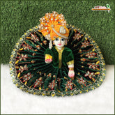 Shaneel Thread Sitara Stone Work Dark Green Laddu Gopal Poshak