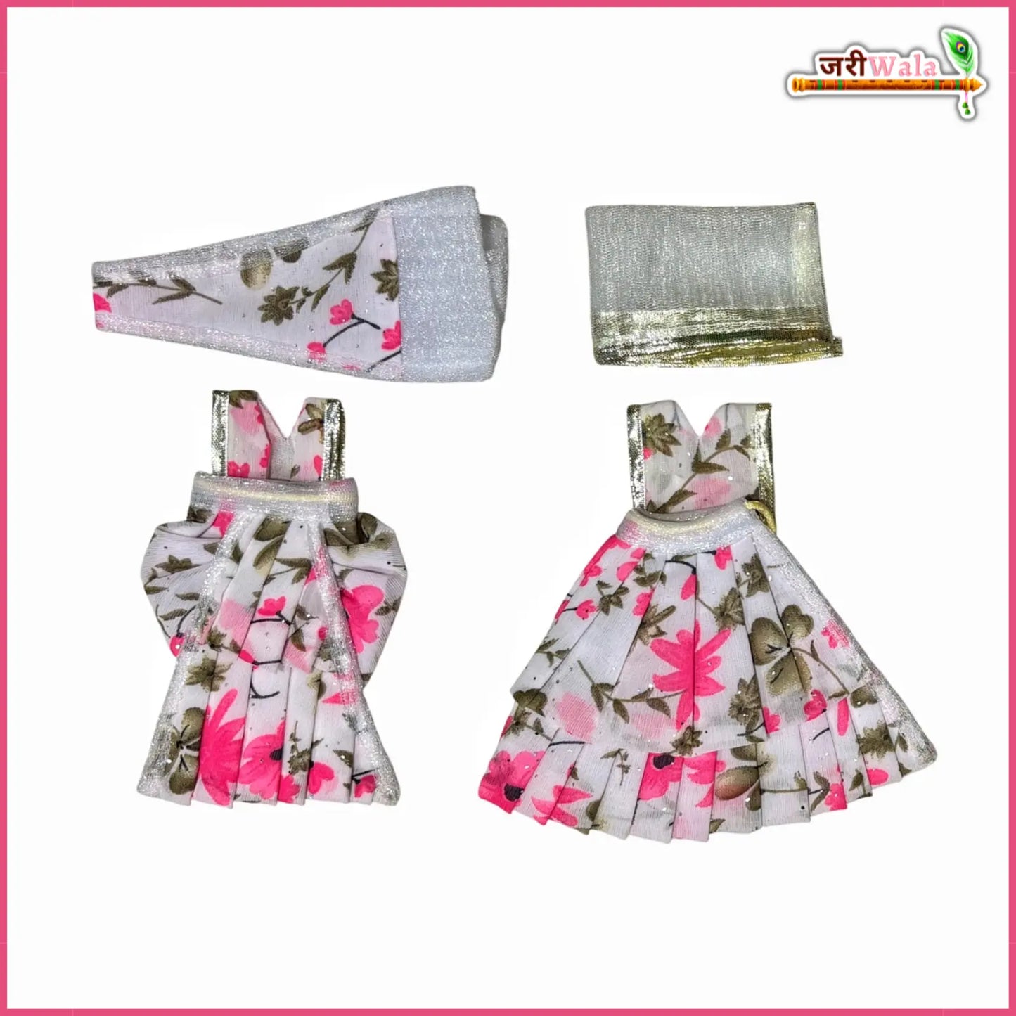 Cotton Frill Floral Print Jugal Jodi Poshak