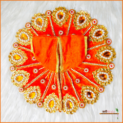 Shaneel Moti Stone Work Orange Laddu Poshak