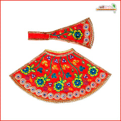 Cotton Thread Moti Jarkan Work Red Lehnga Patka