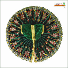 Shaneel Thread Sitara Stone Work Dark Green Laddu Gopal Poshak