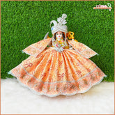 Blended Thread Sitara Lace Work Peach Lehnga Patka